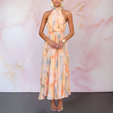 Naomi | Vestido elegante de Mulher com estampa aquarela
