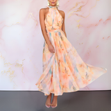 Naomi | Vestido elegante de Mulher com estampa aquarela