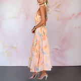 Naomi | Vestido elegante de Mulher com estampa aquarela