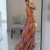 Giselle - Vestido longo de Mulher com estampa floral encantadora