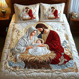 Conjunto de Cama Acolchoado de 3 Peças - Magia do Pai Natal