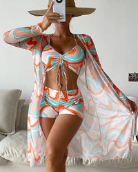 Laluna® | Conjunto de bikini 3 peças com estampado