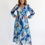 Camille | Vestido Maxi Florido com Mangas Longas