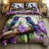 Conjunto de Cama Acolchado de 3 Peças - Refúgio de Aves