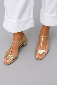 Allegra | Sandálias Douradas Elegância Quotidiana