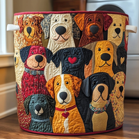 Cães Coloridos | Cesta de Roupa Feita à Mão