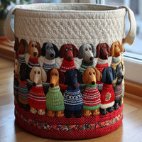 Desfile de Dachshund | Cesta de Roupa Feita à Mão
