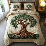 Conjunto de Cama Acolchado de 3 Peças - Árvore da Vida