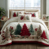 Conjunto de Cama Acolchado de 3 Peças - Maravilha de Inverno