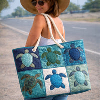Bolsa de Praia Feita à Mão | Tartaruga Azul
