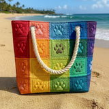 Bolsa de Praia Feita à Mão | Patch de Pegada