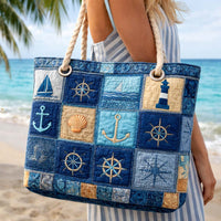 Bolsa de Praia Feita à Mão | Náutica Azul