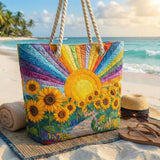 Bolsa de Praia Feita à Mão | Sol Arco-íris