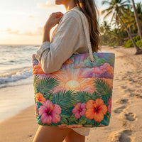 Bolsa de Praia Feita à Mão | Amanhecer Tropical