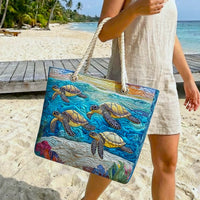 Bolsa de Praia Feita à Mão | Tartaruga Marinha