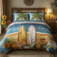 Conjunto de cama acolchado de 3 peças - Brisa da Ilha