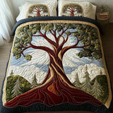 Conjunto de Cama Acolchado de 3 Peças - Árvore da Vida
