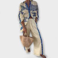 Inês - Conjunto Estampa Azul Peixe