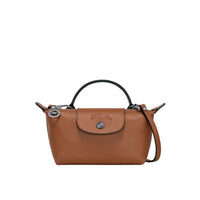 Mini Bolsa de Couro Longchamp - Castanho