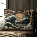 Almofada Acolchoada - Ondas do Oceano
