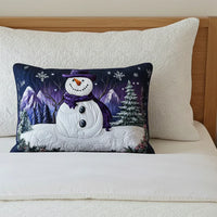 Almofada Acolchada - Boneco de Neve Roxo