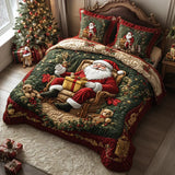 Conjunto de Cama Acolchado de 3 Peças - Magia do Pai Natal