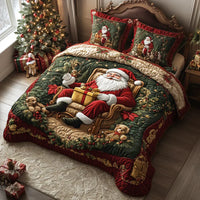 Conjunto de Cama Acolchado de 3 Peças - Magia do Pai Natal
