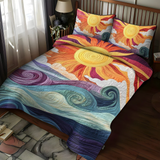 Conjunto de Cama Acolchoado de 3 Peças - Encanto Solar