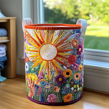 Girassol em Flor | Cesta de Roupa Feita à Mão