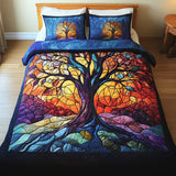 Conjunto de Cama Acolchado de 3 Peças - Árvore da Vida