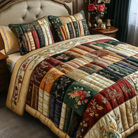 Conjunto de Cama Acolchoado de 3 Peças - Refúgio do Leitor