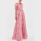 Beatrice | Vestido rosa com mangas bufantes para Mulher