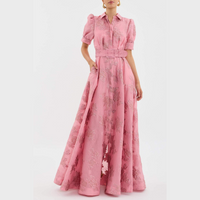 Beatrice | Vestido rosa com mangas bufantes para Mulher