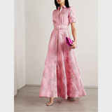 Beatrice | Vestido rosa com mangas bufantes para Mulher