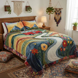 Conjunto de Cama Acolchado de 3 Peças - Viagem Vintage