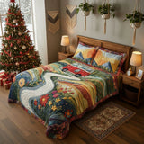 Conjunto de Cama Acolchado de 3 Peças - Viagem Vintage