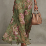 Alejandra | Vestido maxi floral verde para Mulher
