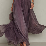 Flavia - Vestido longo violeta com decote em forma de chave para Mulher