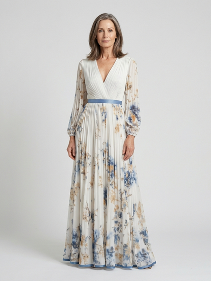 Anaïs | Vestido Maxi Floral com Mangas Longas