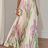 Nina - Vestido longo de Mulher plissado floral