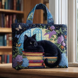 Bolsa Artesanal “Gato Negro sobre Livros”
