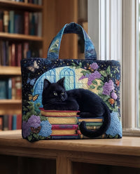 Bolsa Artesanal “Gato Negro sobre Livros”