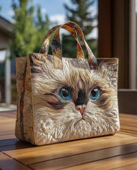 Bolsa Artesanal “Gato Branco de Olhos Azuis”