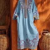 Celestina | Vestido boho bordado com encanto mediterrâneo para Mulher