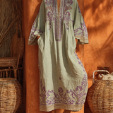 Celestina | Vestido boho bordado com encanto mediterrâneo para Mulher