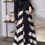 Yvonne | Vestido de Muher longo listrado