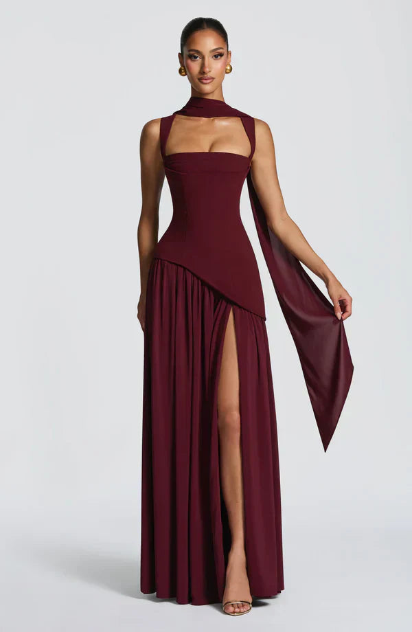 ZAFIRA | Vestido longo efeito laqueado