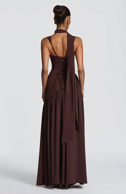 ZAFIRA | Vestido longo efeito laqueado