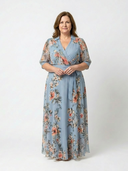 Laure | Vestido Maxi Floral Envolvente