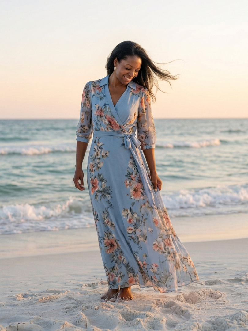 Laure | Vestido Maxi Floral Envolvente